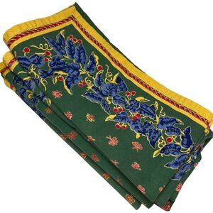 Williams Sonoma green blue French Provence Provecal 5 napkins